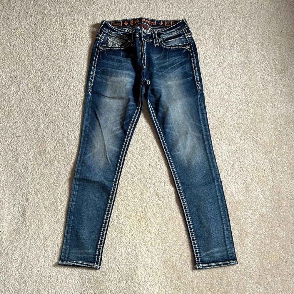 Rock Revival Blue Skinny Jeans with Tapered Fit